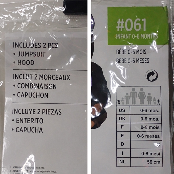 Amscan Infants Baby Classic Bat Halloween Costume 0 - 6 Months Kids Cute Cosplay - Picture 12 of 14